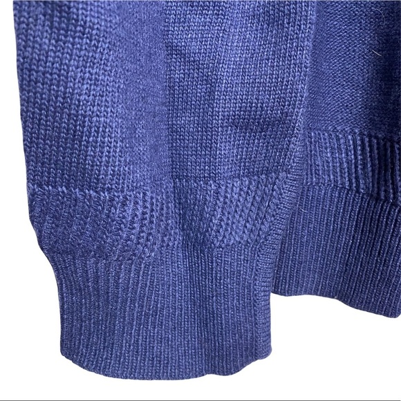 See U Soon Navy Blue Angrora Blend Knit Long Cardigan Pockets Medium Large - Picture 8 of 14